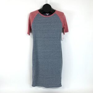 NEW LuLaRoe Julia Raglan Shirt Dress Women's Small Stretch Knit Midi Crew Neck